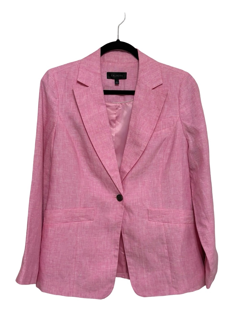 Talbots 100% Linen Single Breasted Blazer in Pink - Size 6